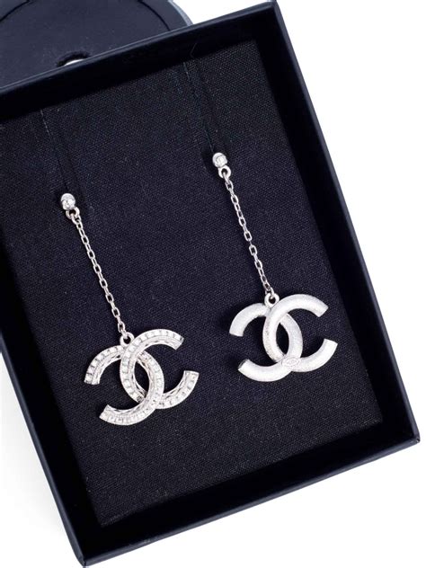 chanel swarovski crystal logo earrings|Swarovski crystal drop earrings wedding.